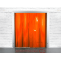 Rideau à lanières plastique orange opaque en kit
