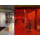 RIDEAUX LANIERES PVC SPECIAUX ET TECHNIQUES Rideau à lanières plastique rouge transparent
