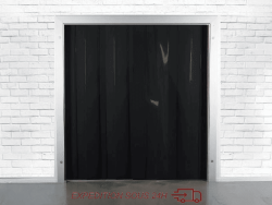 RIDEAUX LANIERES PVC SPECIAUX ET TECHNIQUES Rideau de boucher noir opaque en lanières PVC