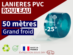 Rouleaux laniere PVC SPECIAL LANIERES PVC GRAND FROID 50 mètres