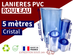 Rouleaux laniere pvc standard LANIERE PVC SOUPLE TRANSPARENTE STANDARD 5 Mètres