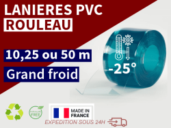 Rouleaux laniere PVC SPECIAL LANIERES PVC GRAND FROID 10m, 25m, 50m