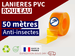 Rouleaux laniere PVC SPECIAL LANIERE PVC SPECIAL ANTI-INSECTES 50 mètres