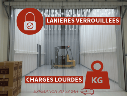 RIDEAUX LANIERES PVC FIXES Rideau lanières PVC verrouillé -Charges lourdes