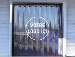 Rideau à lanières plastique avec impression de LOGO KIT RIDEAU PVC