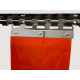 RIDEAUX LANIERES PVC SPECIAUX ET TECHNIQUES Rideau à lanières PVC Ignifuge M1 Rouge transparent LANIFLEX