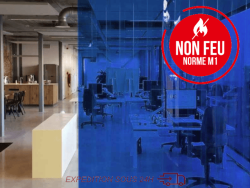 RIDEAUX LANIERES PVC SPECIAUX ET TECHNIQUES Rideau à lanières PVC Ignifuge M1 Bleu transparent LANIFLEX