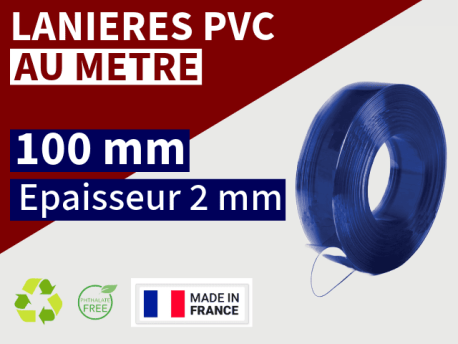 LAMELLE PVC SOUPLE: LARG.100 MM x EP.2 MM - DECOUPE PERSONNALISEE Accueil