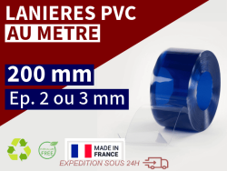 LANIERE PVC SOUPLE: LARG.200 MM x EP.2/3 MM - DECOUPE SUR-MESURE Accueil