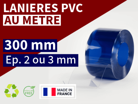 BANDE PVC SOUPLE : LARG.300 MM x EP. 2/3 MM - VENDU AU METRE Accueil