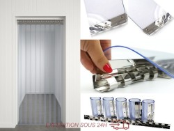 Magasin d'Usine Laniflex® Rideau laniere PVC souple industriel transparent complet