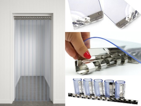 Magasin d'Usine Laniflex® Rideau laniere PVC souple industriel transparent complet