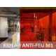 Rouleaux laniere PVC SPECIAL Lanière PVC de couleur rouge transparent ignifuge certifée M1