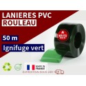 Lanière PVC de couleur vert transparent ignifuge certifée M1