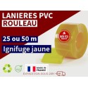 Lanière PVC couleur jaune transparent ignifuge certifée M1
