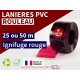 Rouleaux laniere PVC SPECIAL Lanière PVC de couleur rouge transparent ignifuge certifée M1