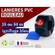 Rouleaux laniere PVC SPECIAL Lanière PVC de couleur bleu transparent ignifuge certifée M1