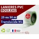 Rouleaux laniere PVC SPECIAL Lanière PVC Translucide ignifuge certifée M1-Effet Calque