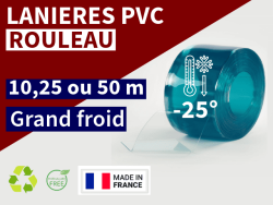 Rouleaux laniere PVC SPECIAL LANIERES PVC GRAND FROID 10m, 25m, 50m