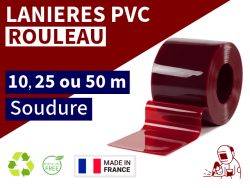 Rouleaux laniere PVC SPECIAL LANIERES PVC SPECIAL SOUDURE 10m, 25m, 50m