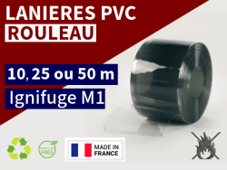 Rouleaux laniere PVC SPECIAL LANIERES PVC IGNIFUGE 10m, 25m, 50m