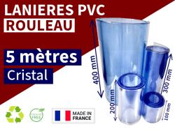 Rouleaux laniere pvc standard LANIERE PVC SOUPLE TRANSPARENTE STANDARD 5 Mètres