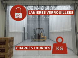 RIDEAUX LANIERES PVC FIXES Rideau lanières PVC verrouillé -Charges lourdes