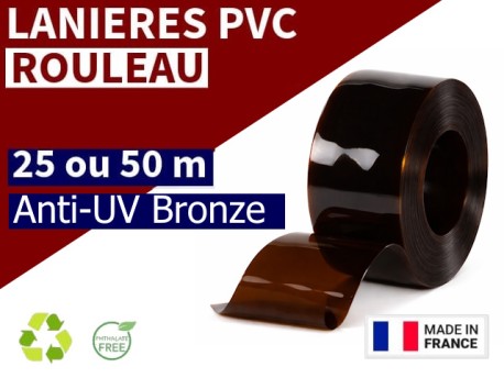 Rouleaux laniere PVC SPECIAL Lanière PVC Transparente couleur Bronze Anti-UV