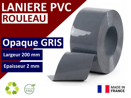 Rouleaux laniere PVC SPECIAL Rouleau lanière PVC opaque gris