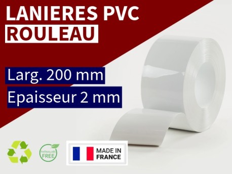 Rouleaux laniere PVC SPECIAL Rouleau lanière PVC opaque blanc