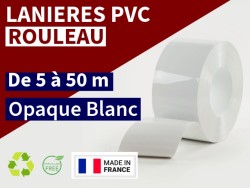 Rouleaux laniere PVC SPECIAL Rouleau lanière PVC opaque blanc