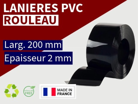 Rouleaux laniere PVC SPECIAL Rouleau lanière PVC Noir Opaque