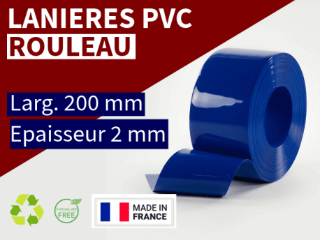 Rouleaux laniere PVC SPECIAL Rouleau lanière PVC Bleu Opaque