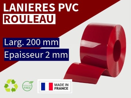 Rouleaux laniere PVC SPECIAL Rouleau lanière PVC Rouge opaque