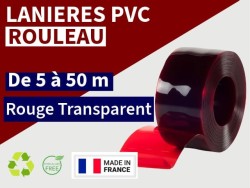 Rouleaux laniere PVC SPECIAL Rouleau lanière PVC Rouge transparent