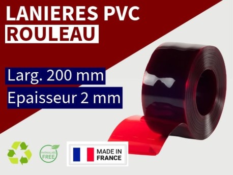 Rouleaux laniere PVC SPECIAL Rouleau lanière PVC Rouge transparent