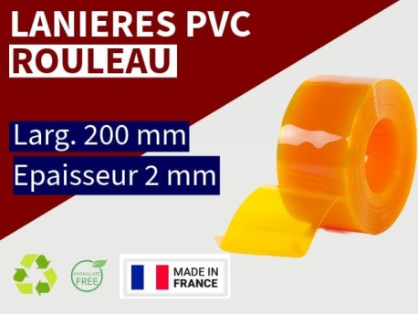 Rouleaux laniere PVC SPECIAL Rouleau lanière PVC Jaune transparent