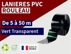 Rouleaux laniere PVC SPECIAL Rouleau lanière PVC Vert transparent