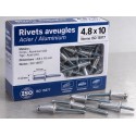 RIVETS AVEUGLES ACIER / ALUMINIUM 4.8x10 (100 pièces)