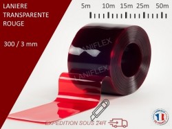 Rouleaux laniere PVC SPECIAL LANIERE PVC DE COULEUR TRANSPARENTE 5m,10m, 15m,25m, 50m