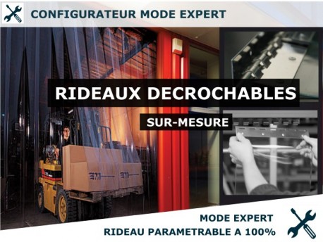 RIDEAUX LANIERES PVC AMOVIBLES RIDEAU DECROCHABLE A LAMELLES PVC - MODE EXPERT