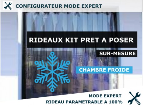 KIT RIDEAU A LANIERE PVC SOUPLE CHAMBRE FROIDE KIT RIDEAU PVC