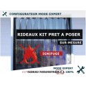 KIT RIDEAU A LANIERES PVC SOUPLES TRANSPARENT IGNIFUGE ANTI-FEU