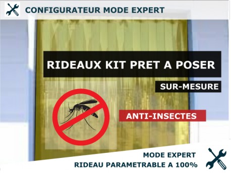 KIT RIDEAU A LANIERES PVC SOUPLES ANTI-INSECTES KIT RIDEAU PVC