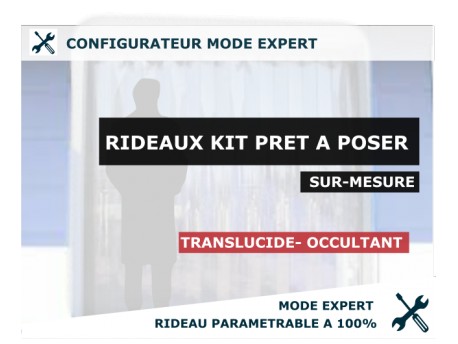 KIT RIDEAU A LANIERES PVC TRANSLUCIDE KIT RIDEAU PVC