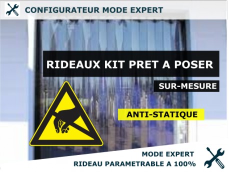 KIT RIDEAU PVC KIT RIDEAU A LANIERES PVC ANTISTATIQUE ATEX