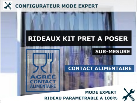 KIT RIDEAU A LANIERES PVC CONTACT ALIMENTAIRE KIT RIDEAU PVC