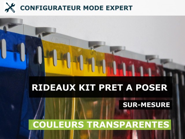 RIDEAU A LANIERES EN PLASTIQUE SOUPLE COLORE SUR-MESURE