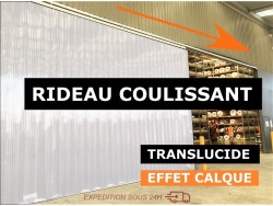 RIDEAU LANIERES PVC COULISSANT RIDEAU COULISSANT A LAMELLES PVC TRANSLUCIDES (EFFET CALQUE)