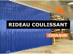 RIDEAU COULISSANT A LAMELLES PVC COULEUR